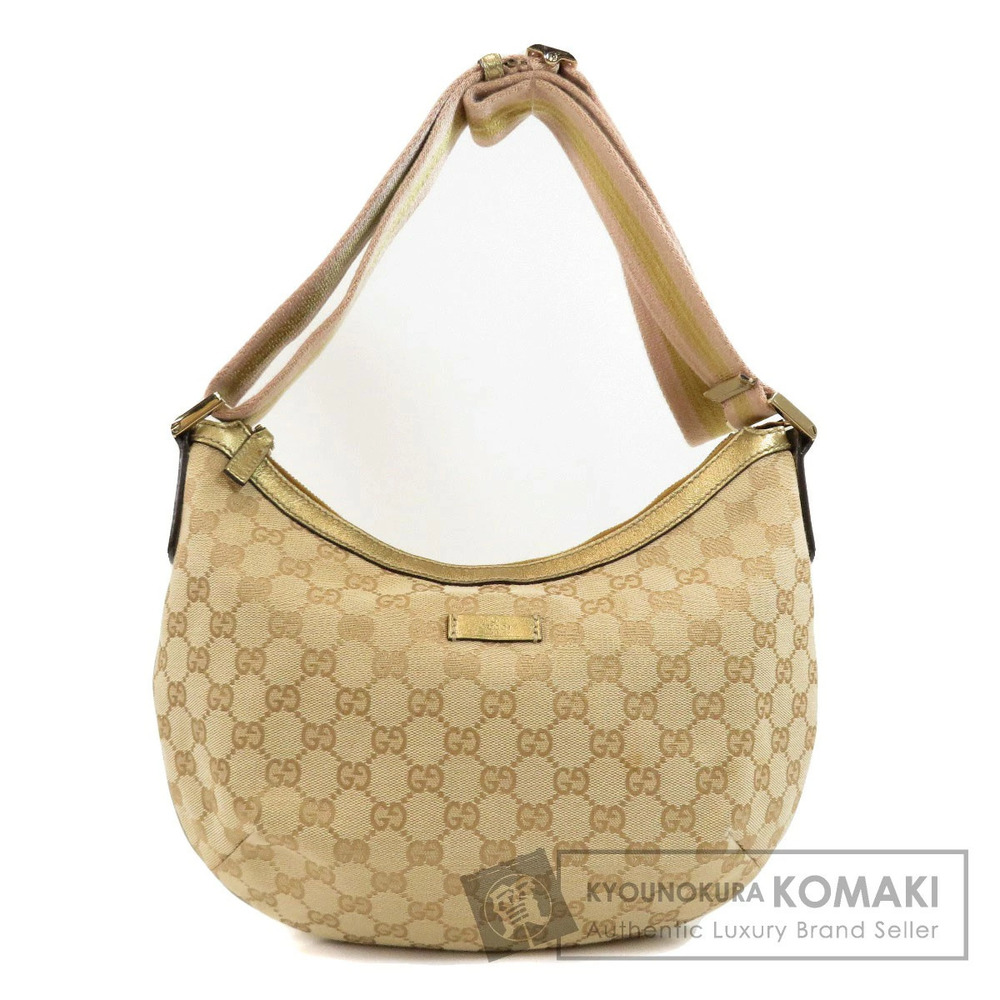 Gucci GG canvas hobo bag beige metallic gold